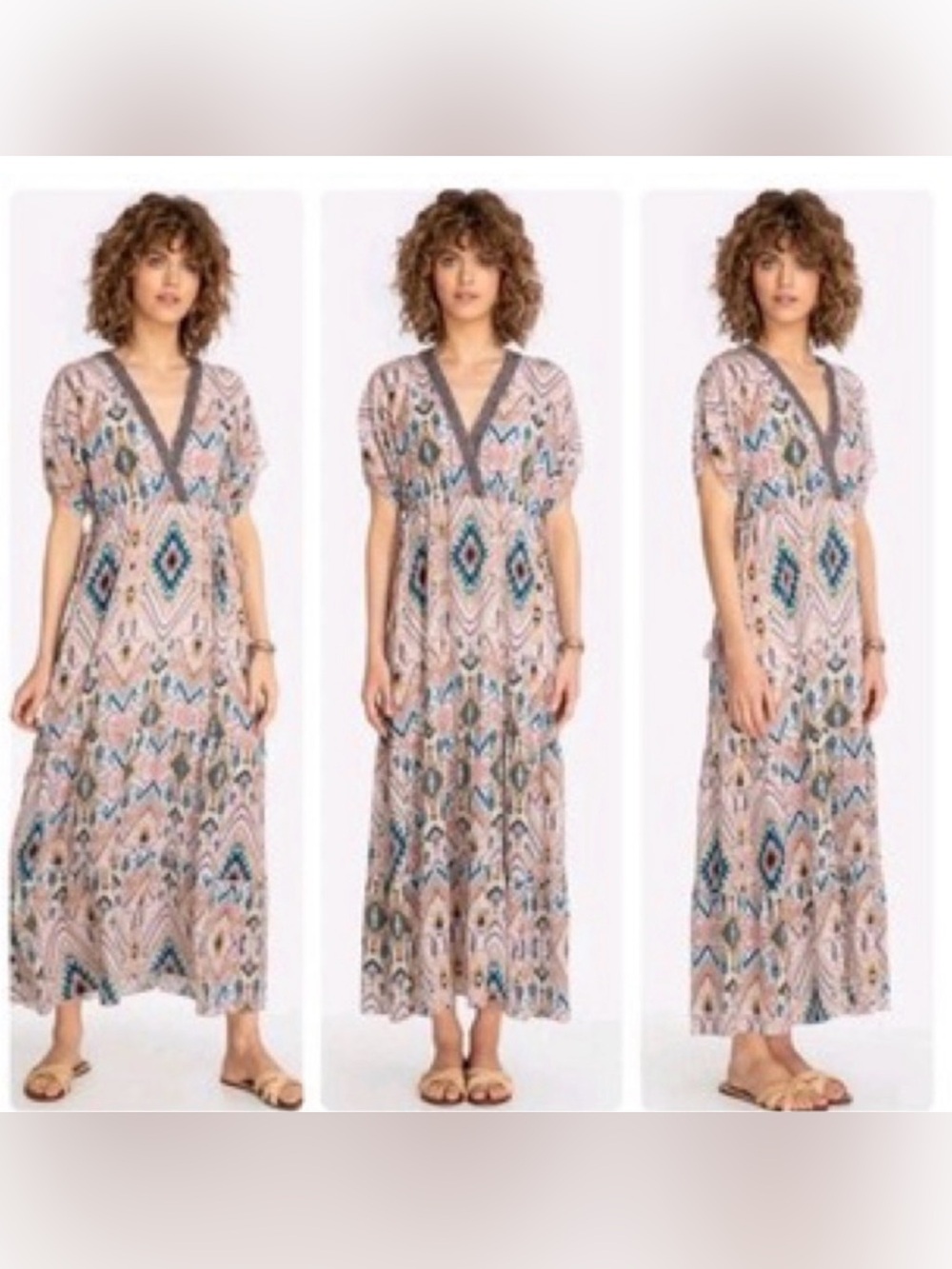 Nwot JOHNNY WAS alona tiered maxi dress in multi